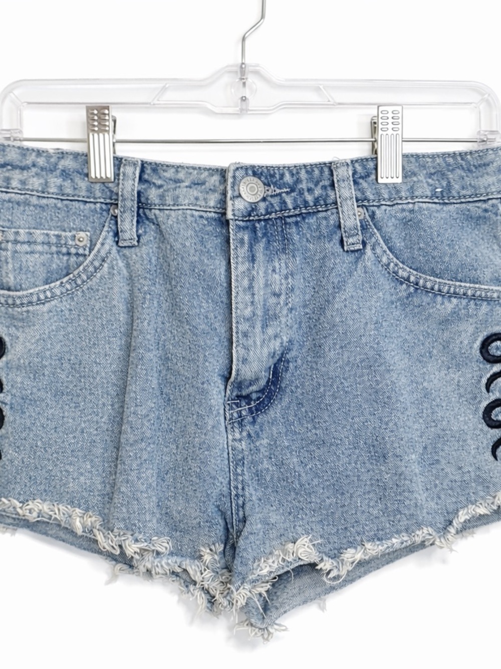 Aeropostale Vintage High Rise Denim Shorty Shorts w/ Bow Detail Y2K Size 6